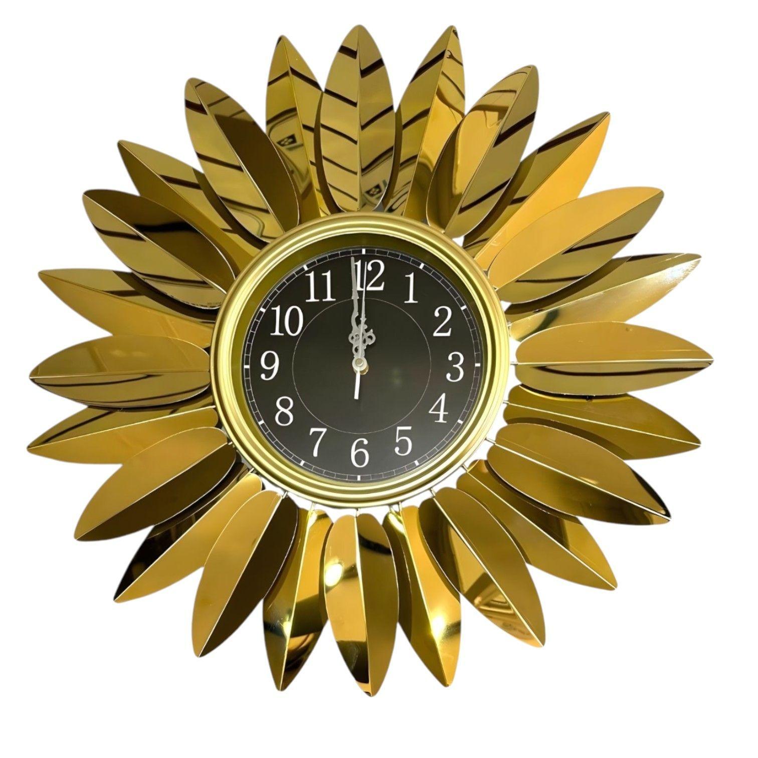 Reloj Metálico de Muro Estilo Sol de 60cm x 60cm-0