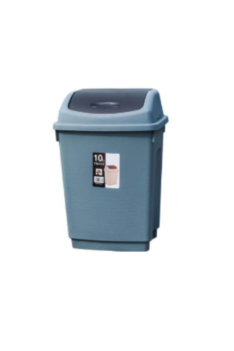 Basurero Papelero Cocina Oficina Baño 10 Litros Tapa Vaiven-0