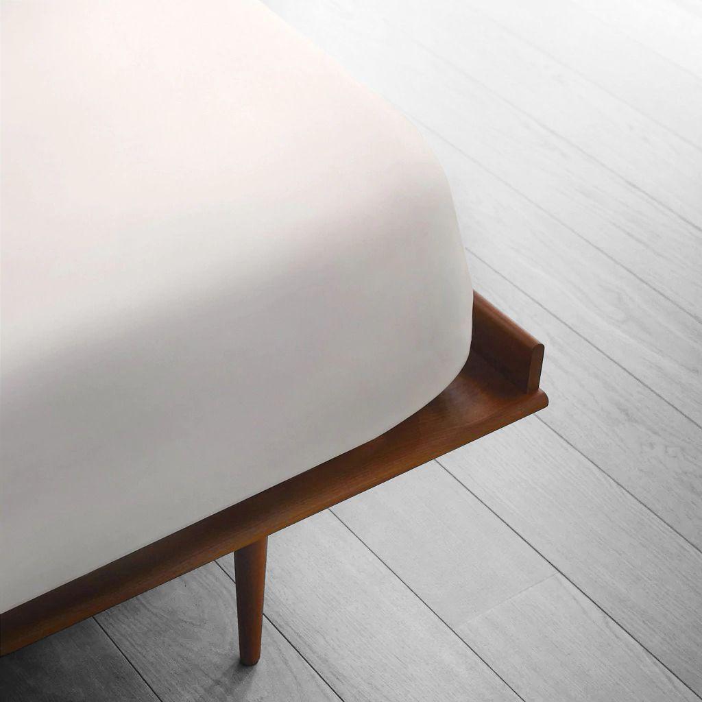 Sábana Bajera 100% seda Mulberry  Queen Blanca-2