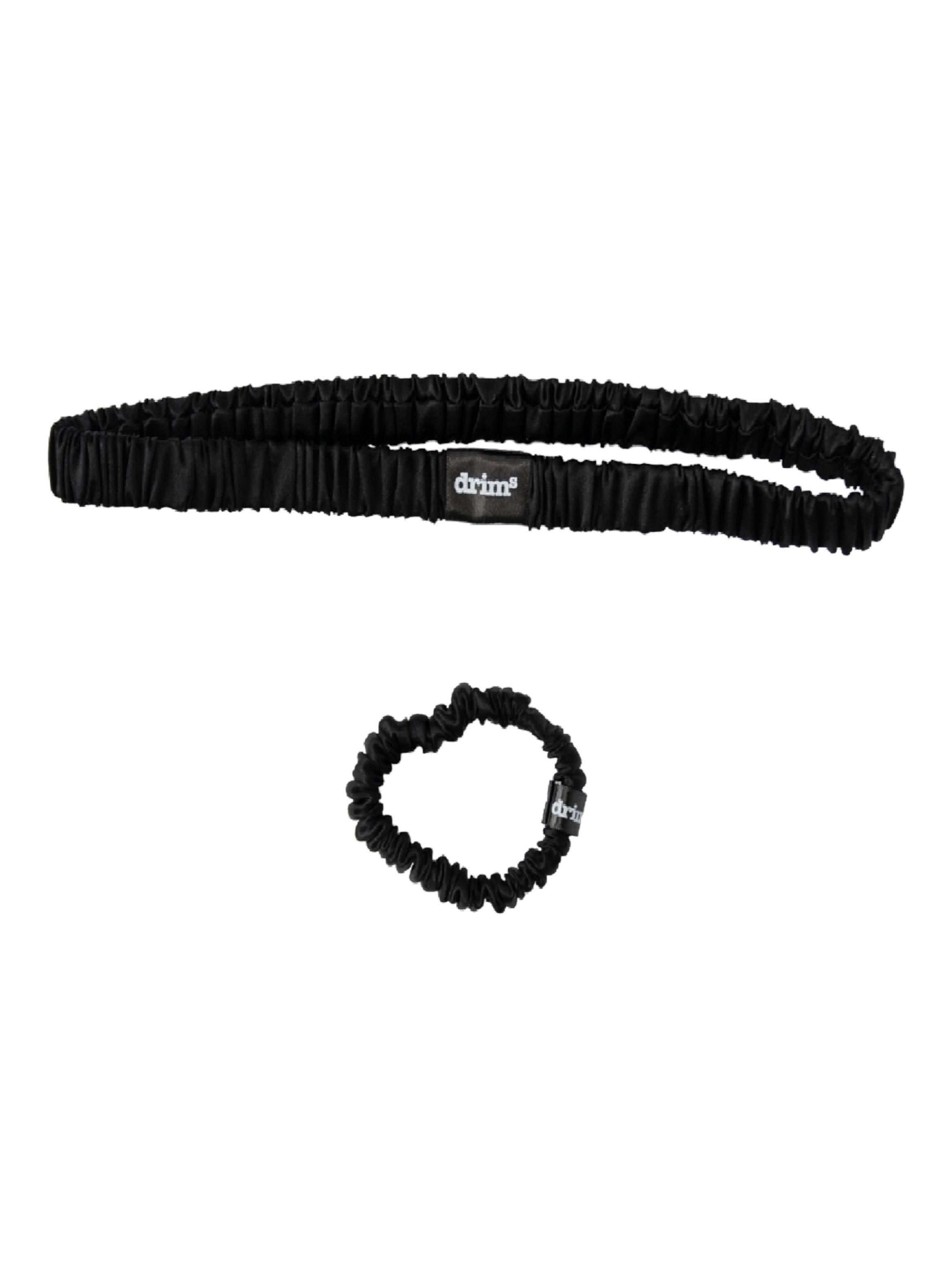 Cintillo + scrunchie 100% seda Negro-0