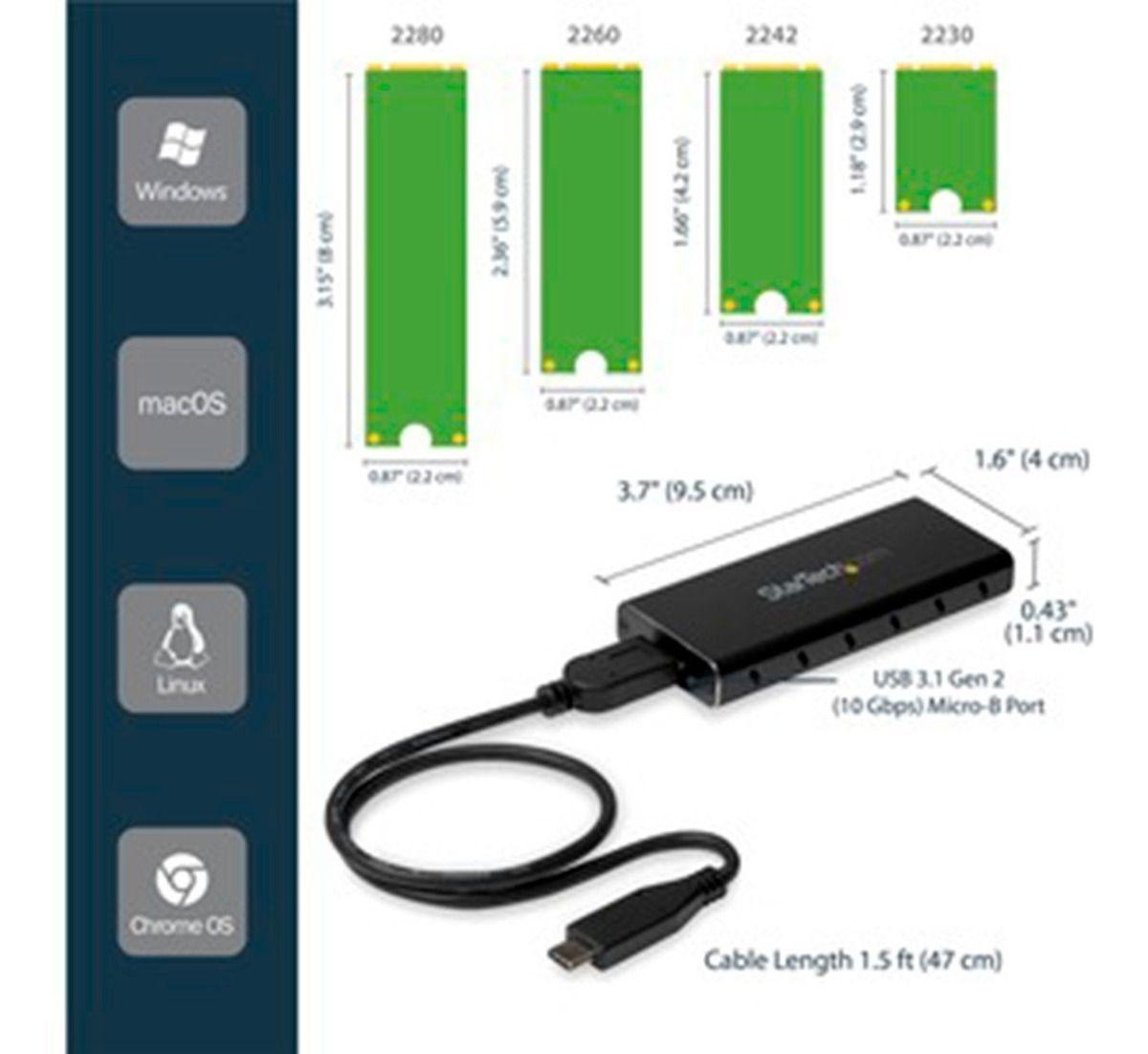 Cofre Gabinete Adaptador M.2 Ngff A Usb 3.1 Con Carcasa -6