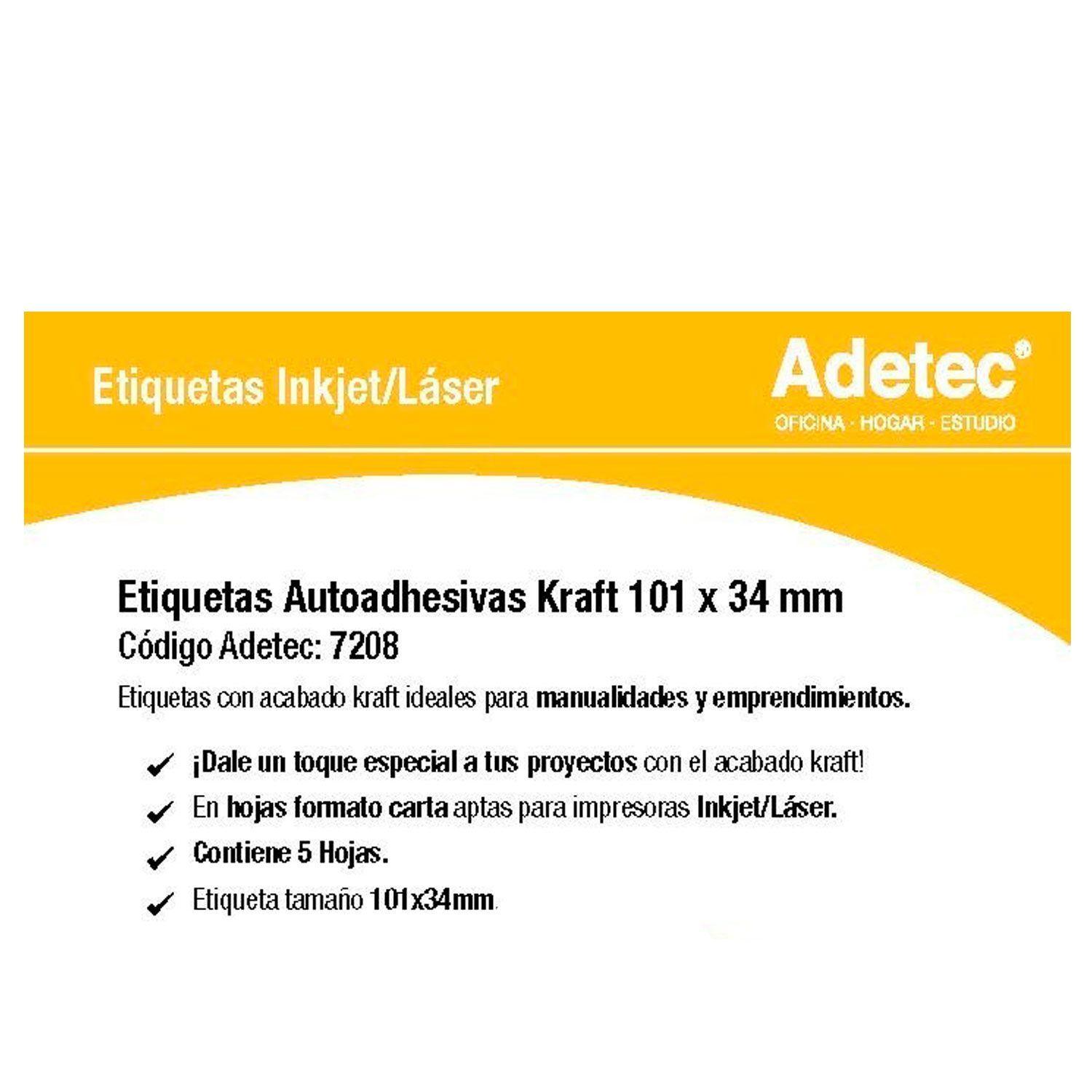 Papel Impresora Kraft 101x34 Mm Autoadhesivas 70 Etiquetas-3