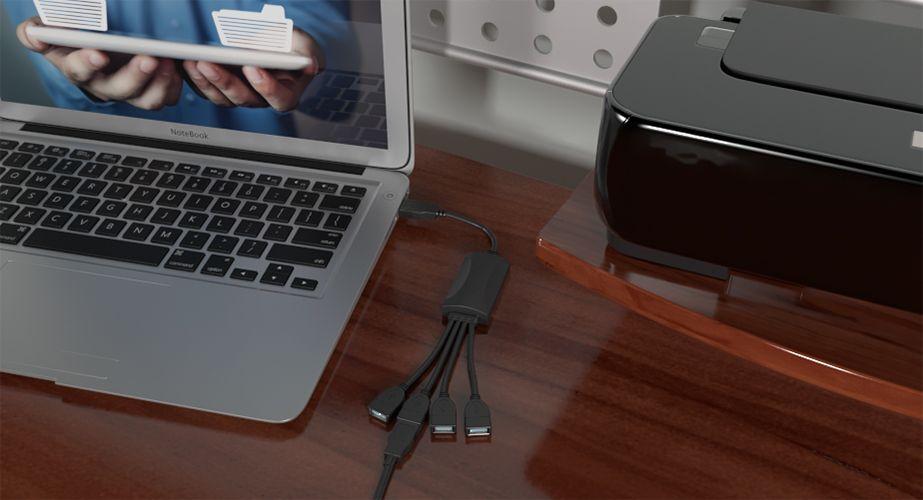 Adaptador Hub Usb 2.0 De 1 Puerto Usb A 4 Puertos Usb Xtech-2