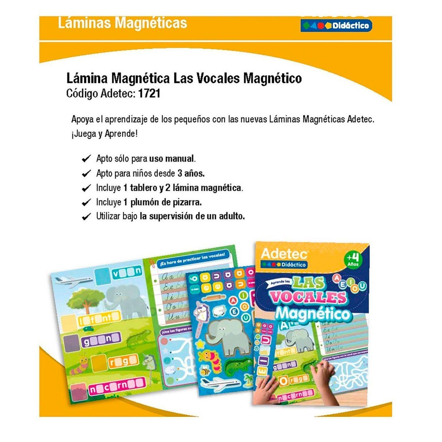 Juego Didacti Educativo Aprende Las Vocales Lamina Magnetica-2