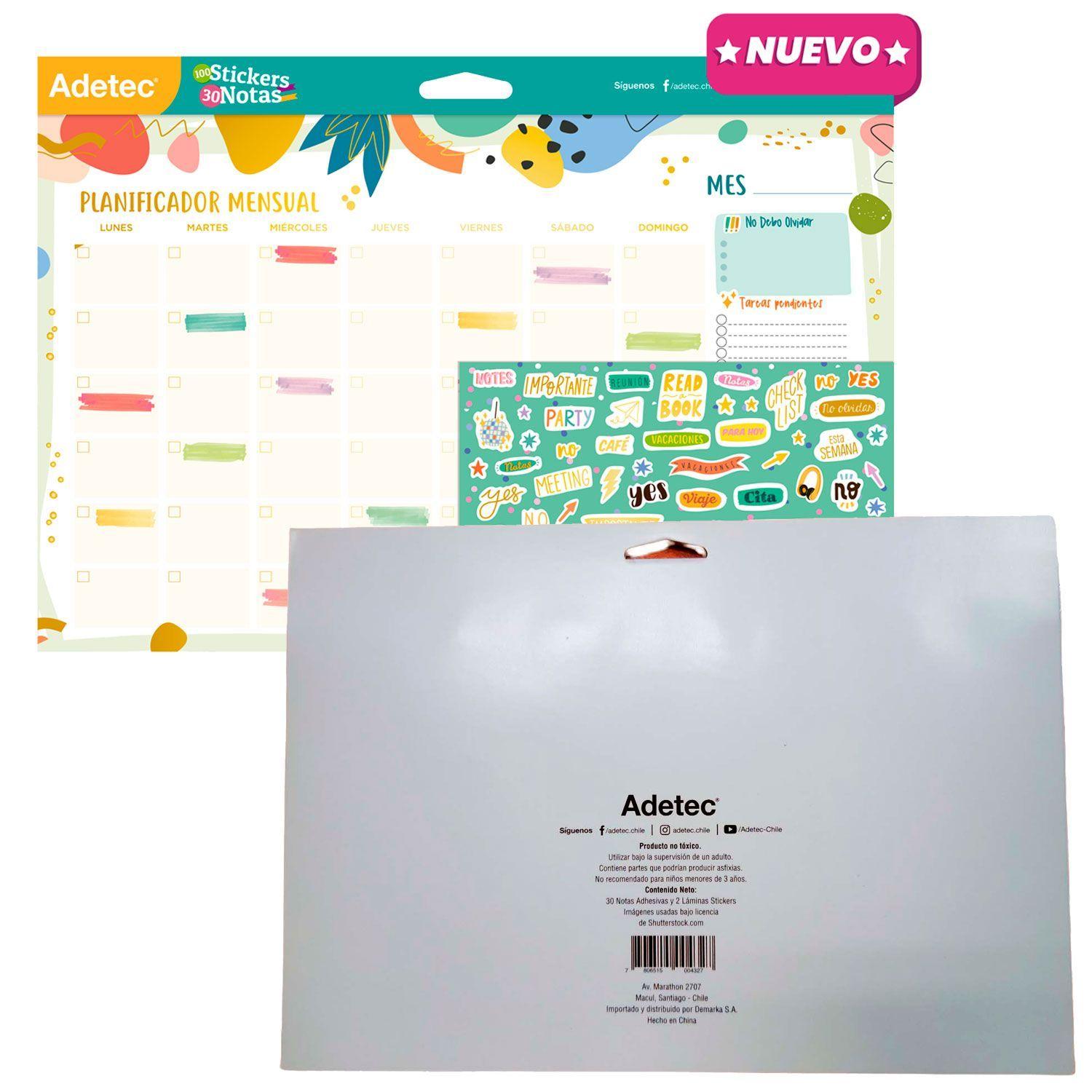 Calendario Planificador Mensual  30 Hojas + Stickers-3