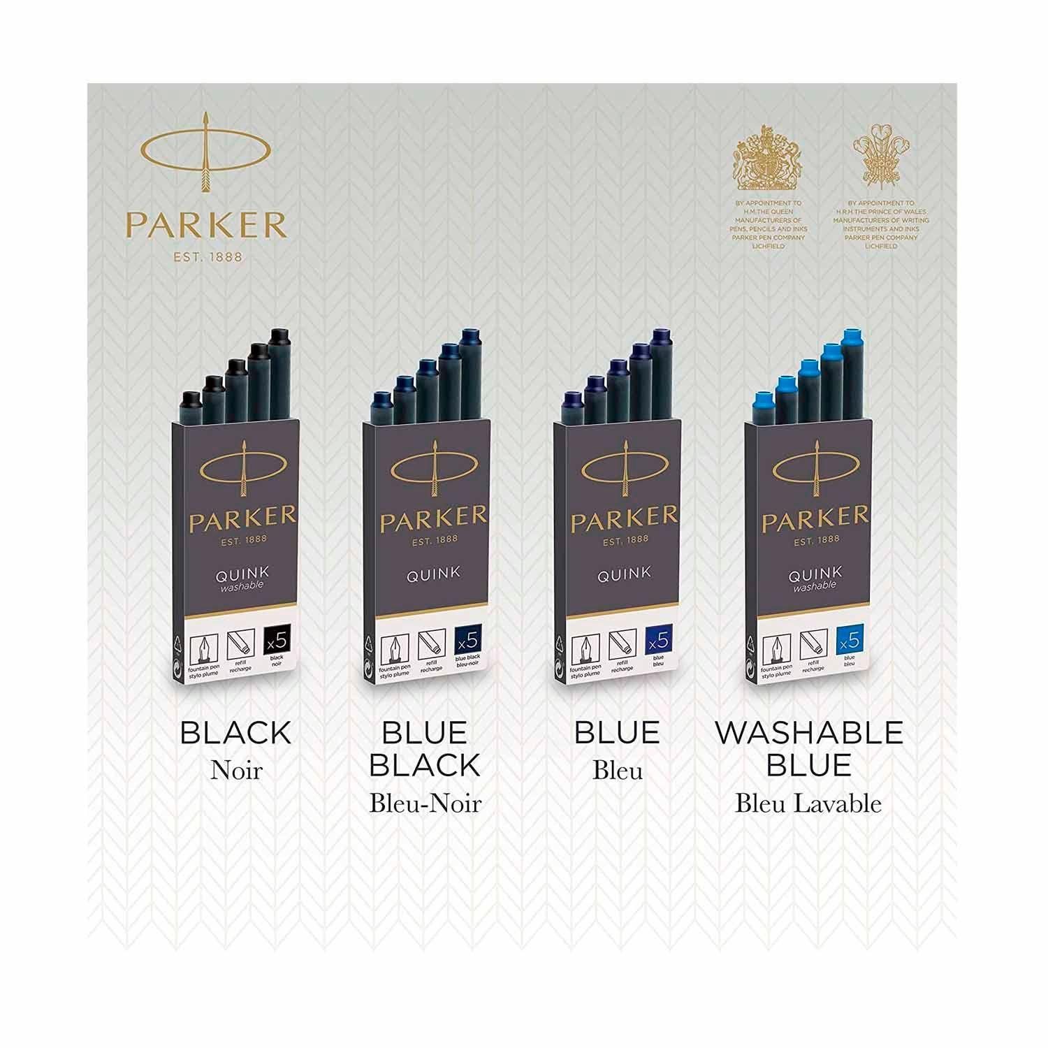 5 Repuestos Parker Quink Para Plumas Cartuchos Tinta Morado-6
