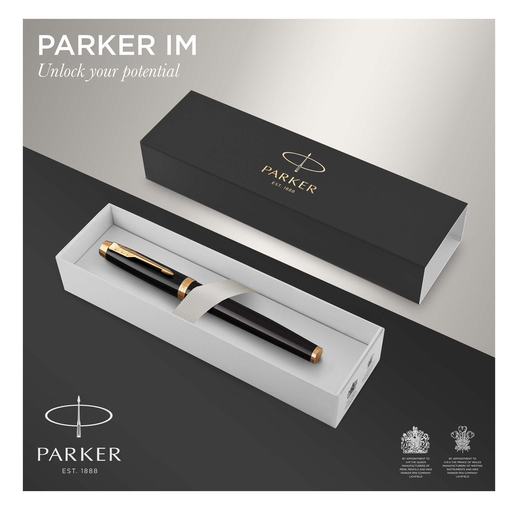 Pluma Estilográfica Parker IM Black Lacquer Black GT Elegancia-4