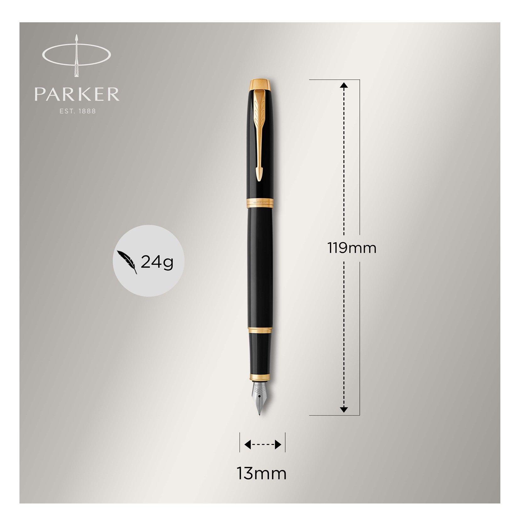 Pluma Estilográfica Parker IM Black Lacquer Black GT Elegancia-2