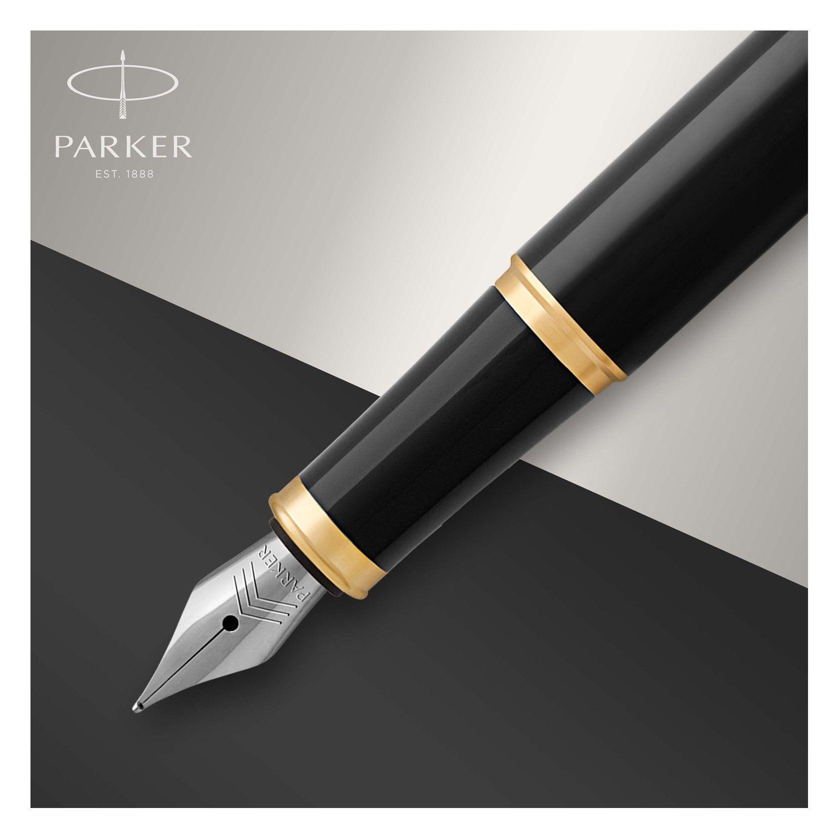 Pluma Estilográfica Parker IM Black Lacquer Black GT Elegancia-3
