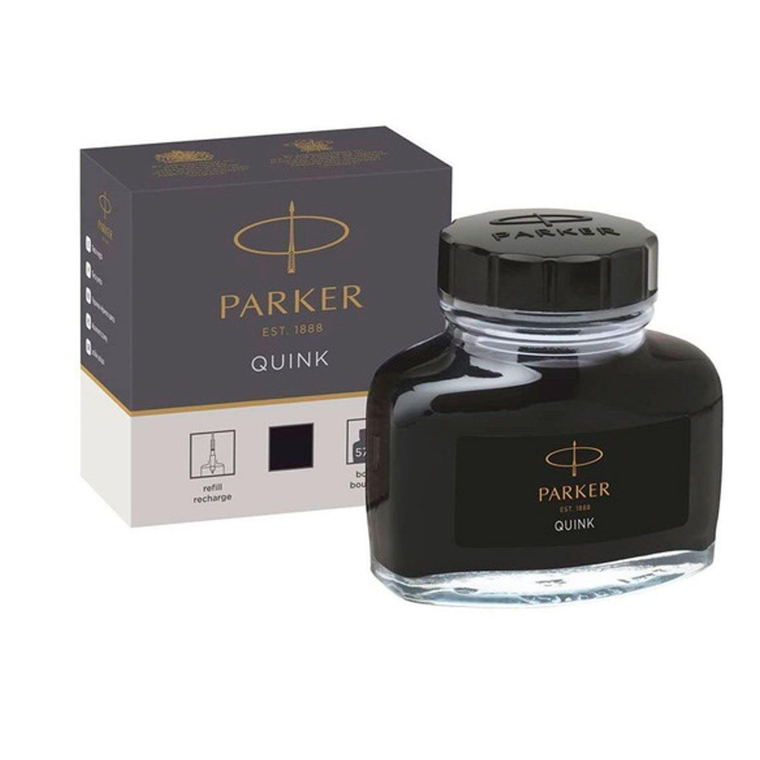 Tinta Para Pluma Quink Botella Tintero Negro 57ml Parker-0