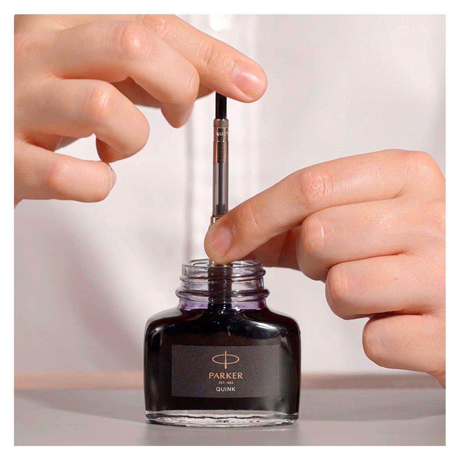 Tinta Para Pluma Quink Botella Tintero Negro 57ml Parker-3