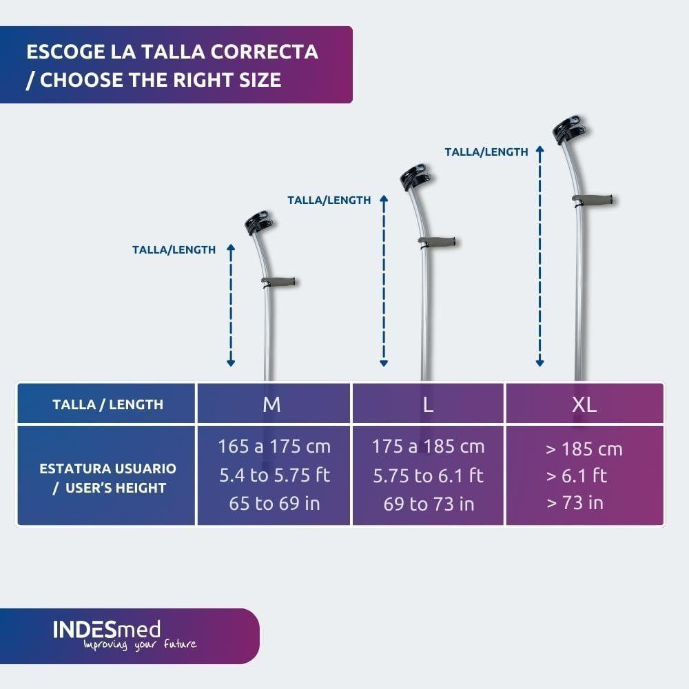 Par de Muletas Ergonómicas De Aluminio INDESmes-2