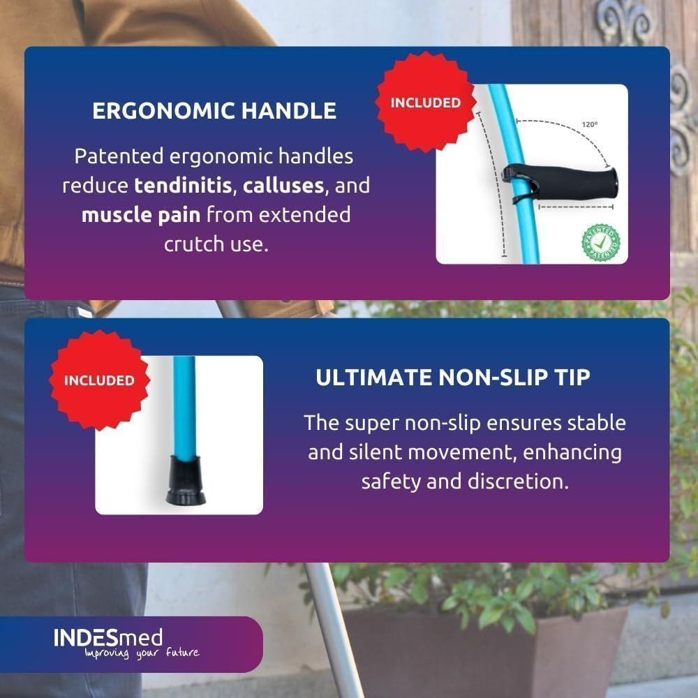 Par de Muletas Ergonómicas De Aluminio INDESmes-4