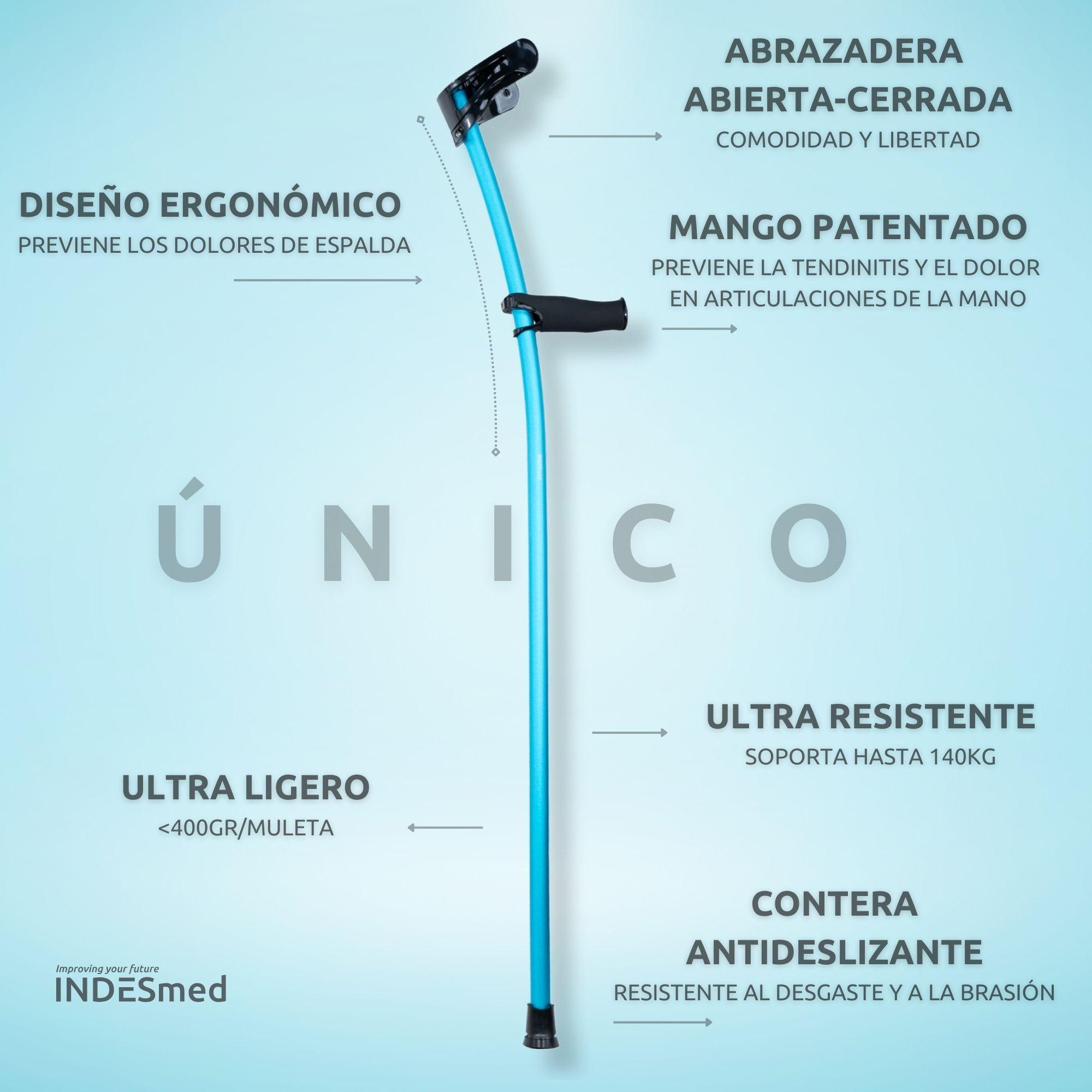 Par de Muletas Ergonómicas De Aluminio INDESmes-6