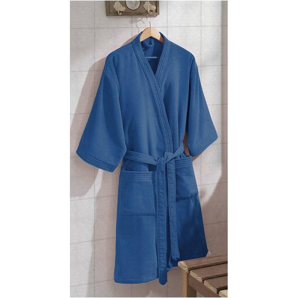 Bata de baño adulto Confort Velour azul 280g 100% algodón - Döhler-2