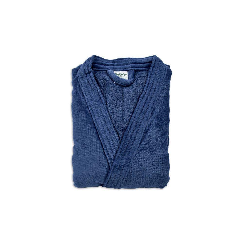 Bata de baño adulto Confort Velour azul 280g 100% algodón - Döhler-1