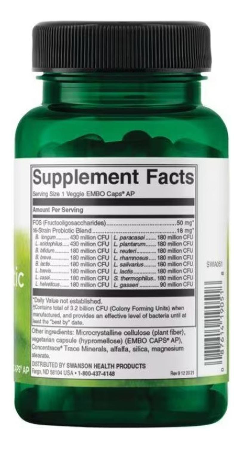 SWA051 Dr.Step Langers Ulmt 16 Strain Probiotic w/Fos 3.2 Billion Cfu 60 Veg Cap-1