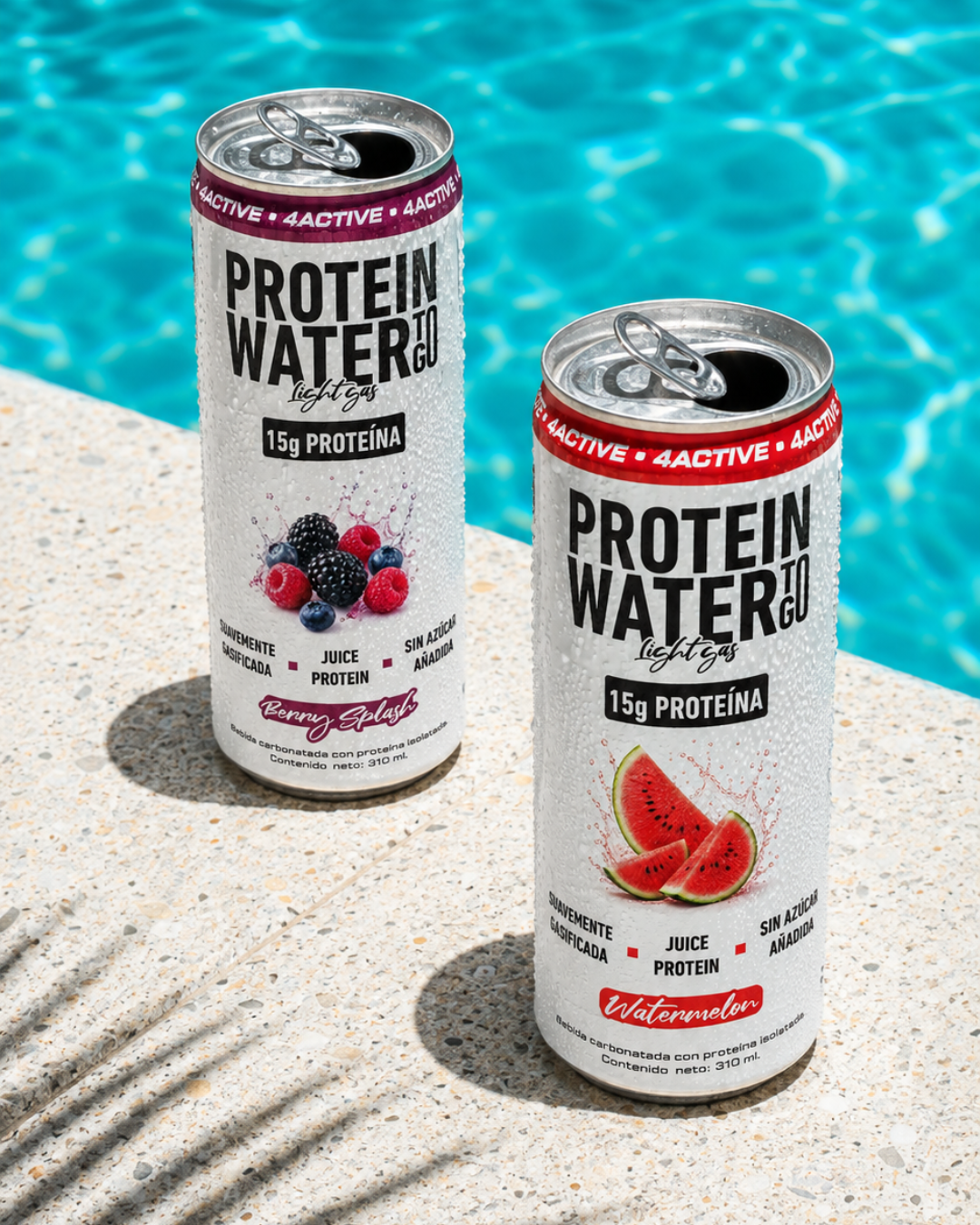 4Active Protein Water To Go Light Gas 15g Proteína 310 ml | Bebida Proteica-4