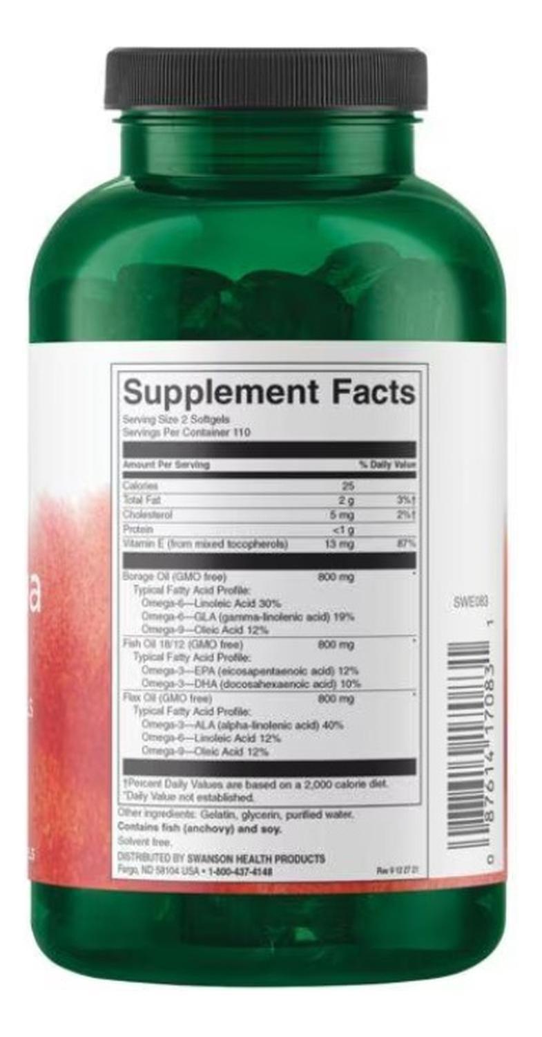 SWE083 Multiomega 3-6-9 Flax, Borage & Fish Oils - Omegatru Blend 220 Sgels-1