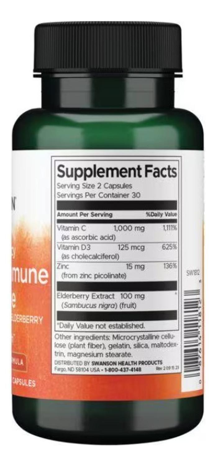 SW1812 High Potency Ultimate Immune Defense with C, D, Zinc & Elderberry 60 Caps-1