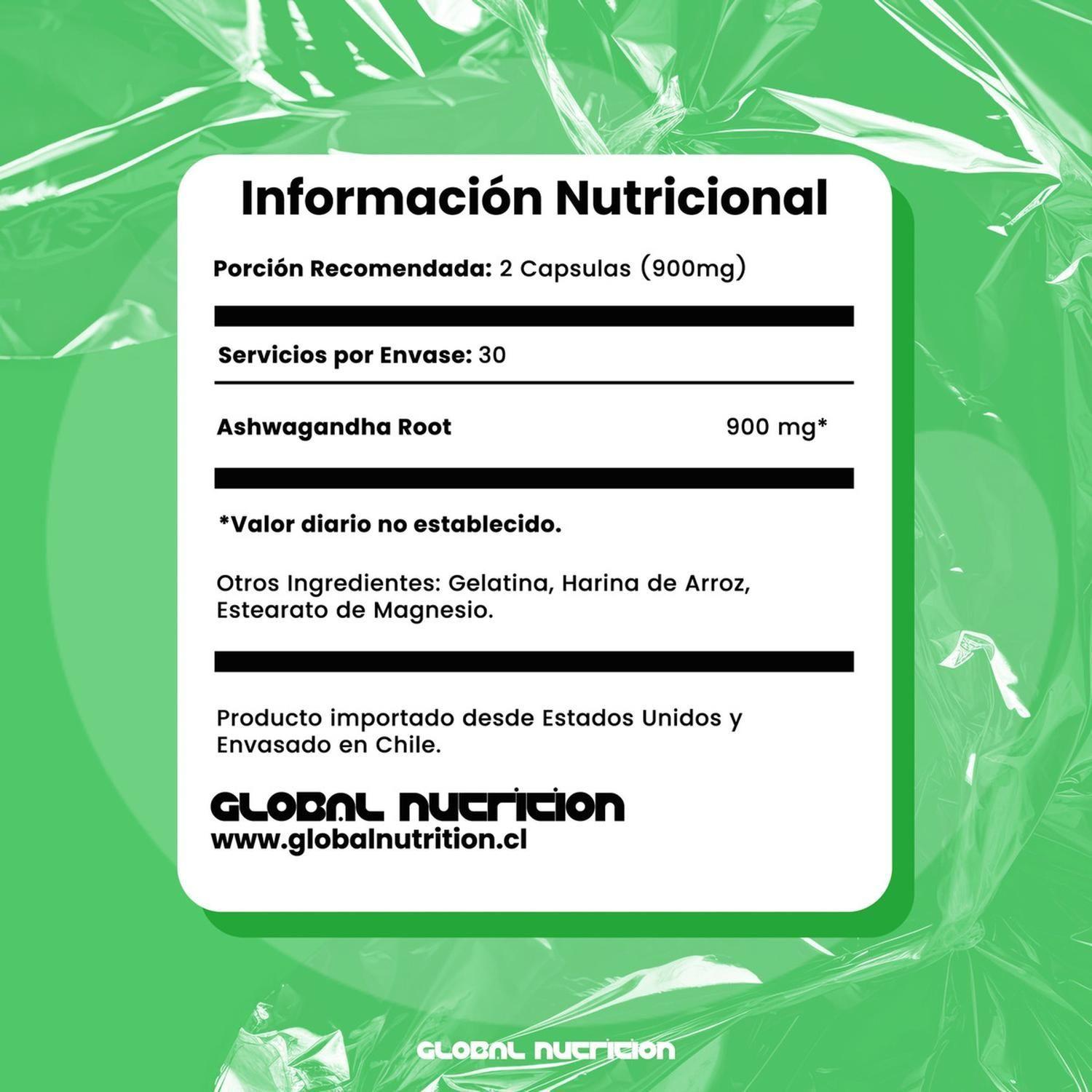 Ashwagandha Full Spectrum Global Nutrition 450 mg 60 Capsulas-2