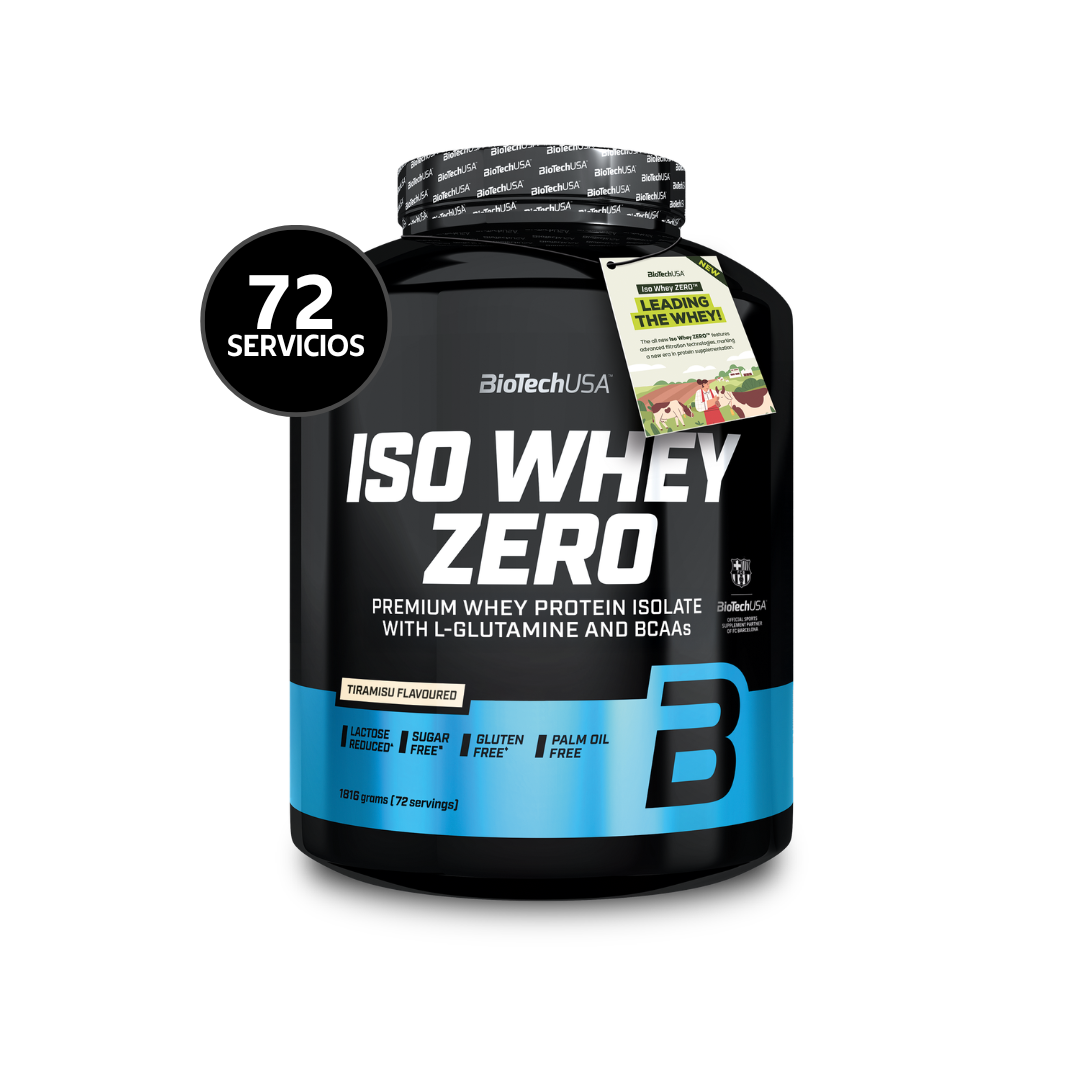 BioTechUSA Iso Whey Zero 1816 g - 72 Servicios · Whey Isolate · Sin Azúcar y Gluten (Tiramisú)-1