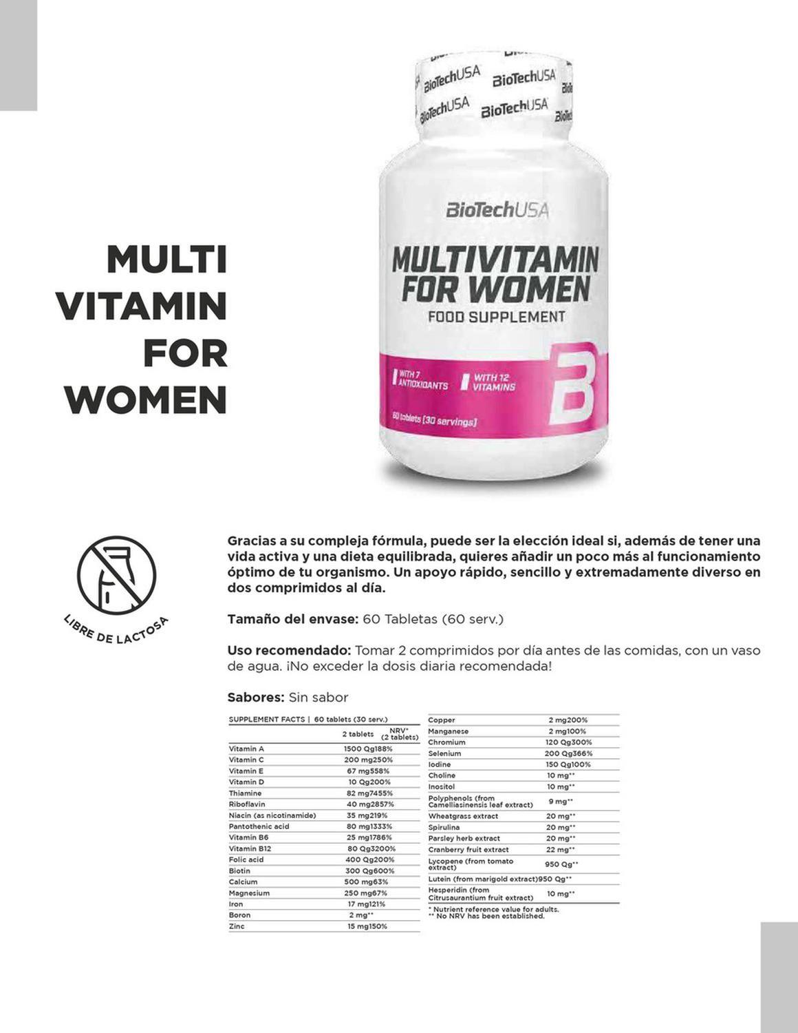 Bio Multivitamin For Women - 60 Tabs Sin sabor-1