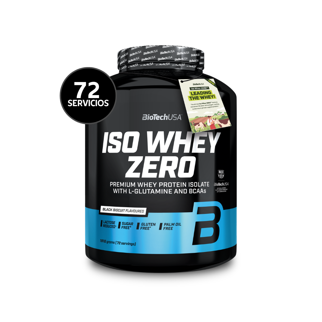 BioTechUSA Iso Whey Zero 1816 g - 72 Servicios · Whey Isolate · Sin Azúcar y Gluten (Black Biscuit)-1