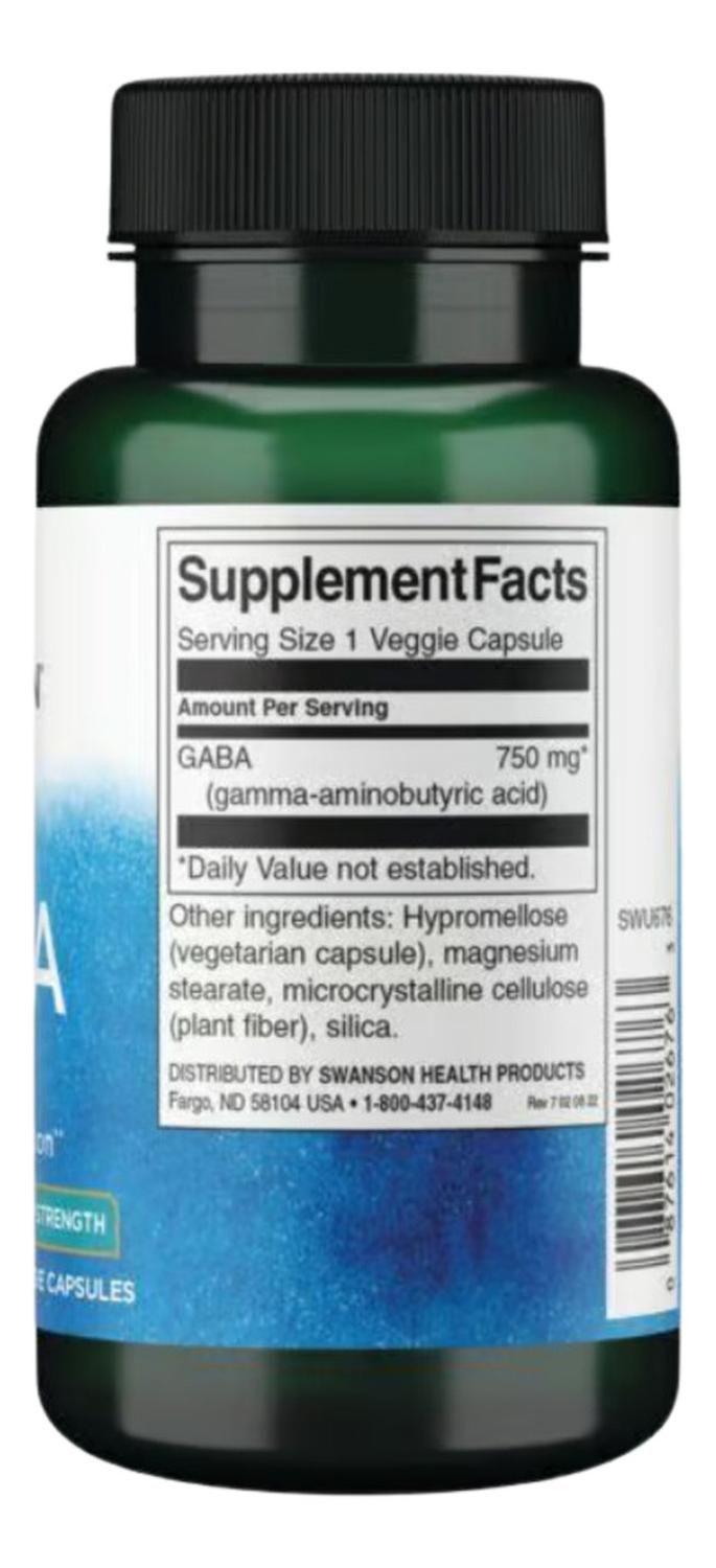 SWU676 Gaba - Maximum Strength 750 mg 60 Veg Caps-3
