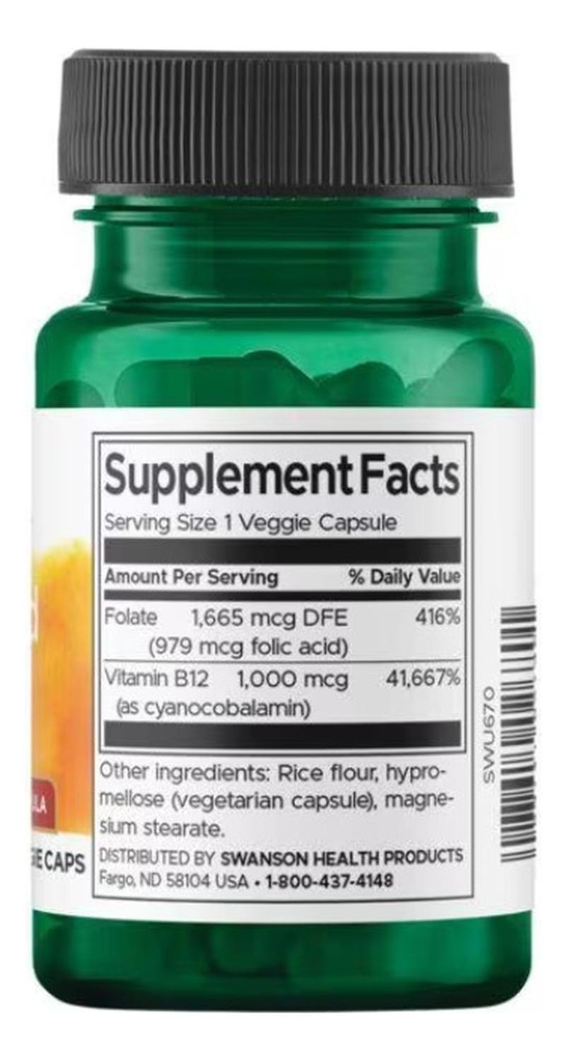 SWU670 Folic Acid & B12 30 Veg Caps-2