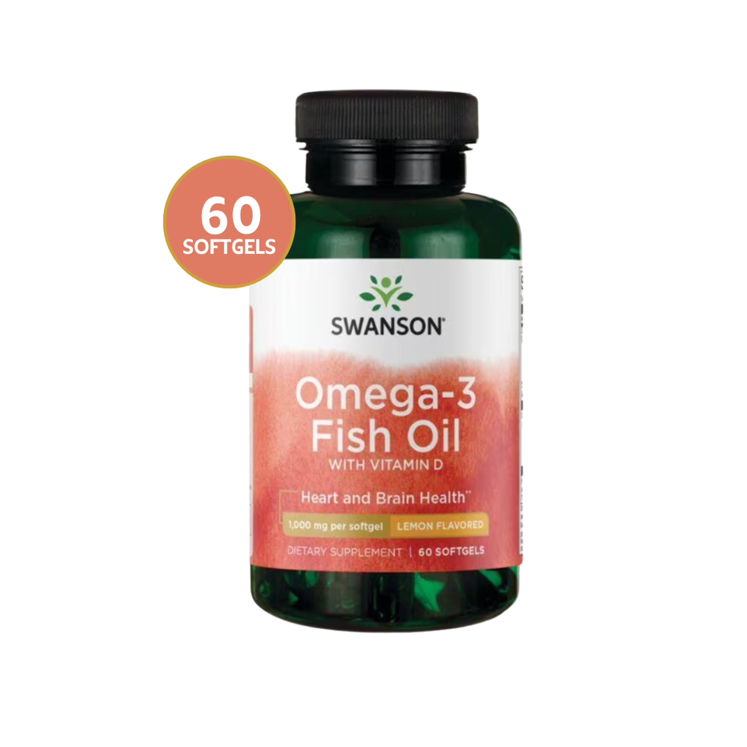 SW1309 Omega-3 Fish Oil with Vitamin D - Lemon Flavored 1.000 mg 60 Sgels-1