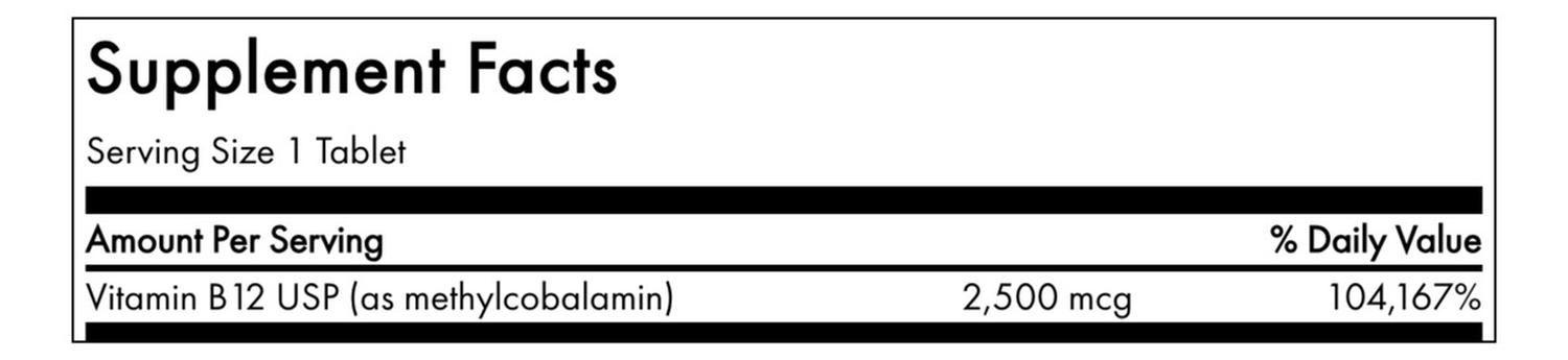 Vitamin B12 Methylcobalamin - Natural Cherry Flavored 2.500 mcg 60 Tabs-2