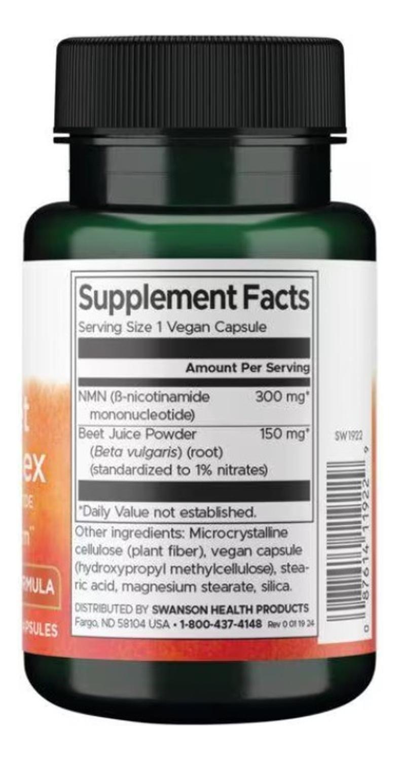 SW1922 Nmn + Beet Root Complex Nicotinomide Monoucleotide 30 Vegan Caps-1