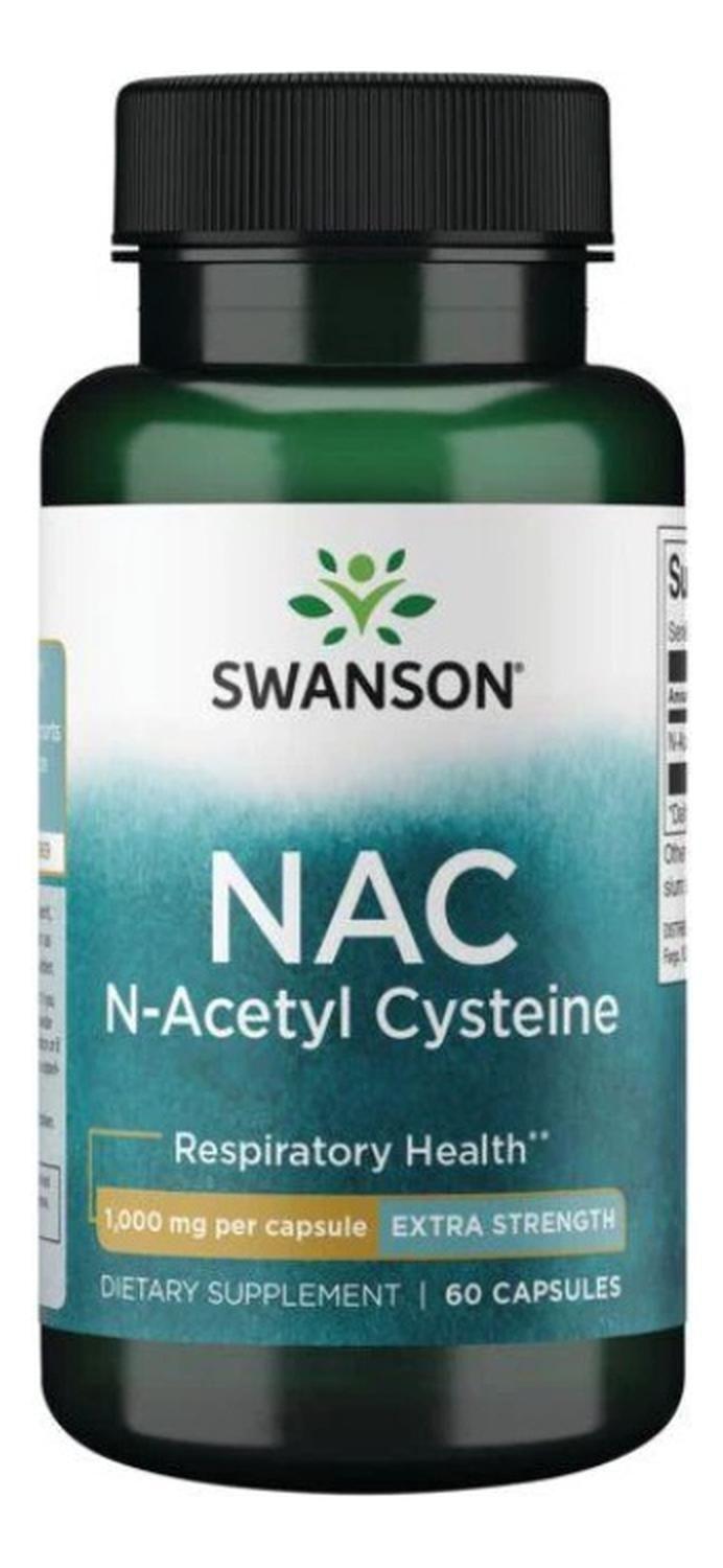 Nac N-Acetyl Cysteine Swanosn Extra Strength 1,000 mg 60 Caps-0