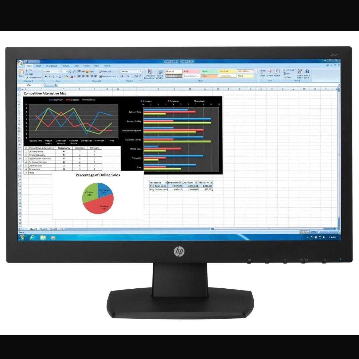 Kit monitor HP Pc desktop HP Prodesk 600 G5 SFF Core i5 9500 8GB Ram 1TB HDD 256GB SSD M2-2