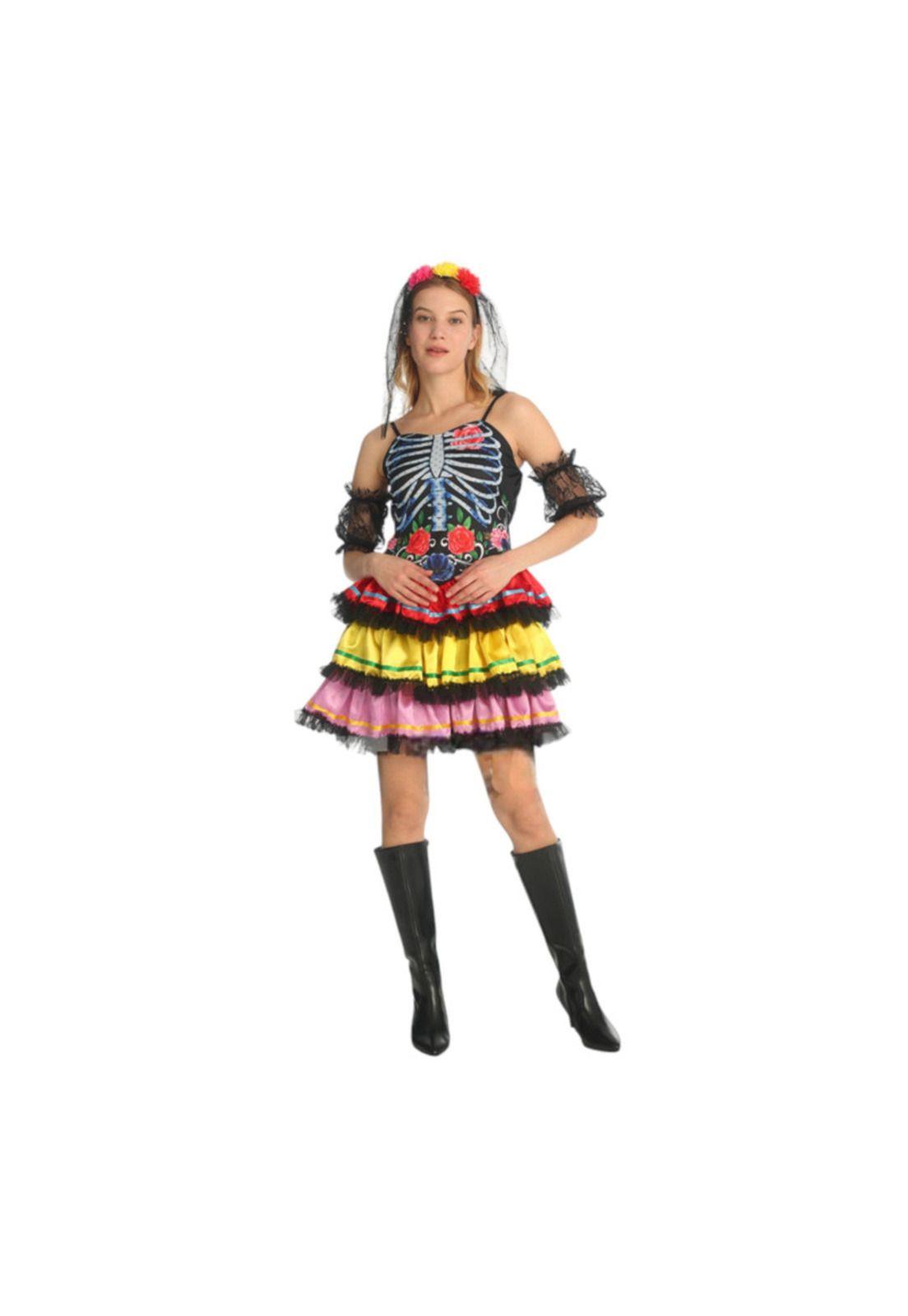 Disfraz Cosplay Catrina Dia de Muertos Esqueleto-3