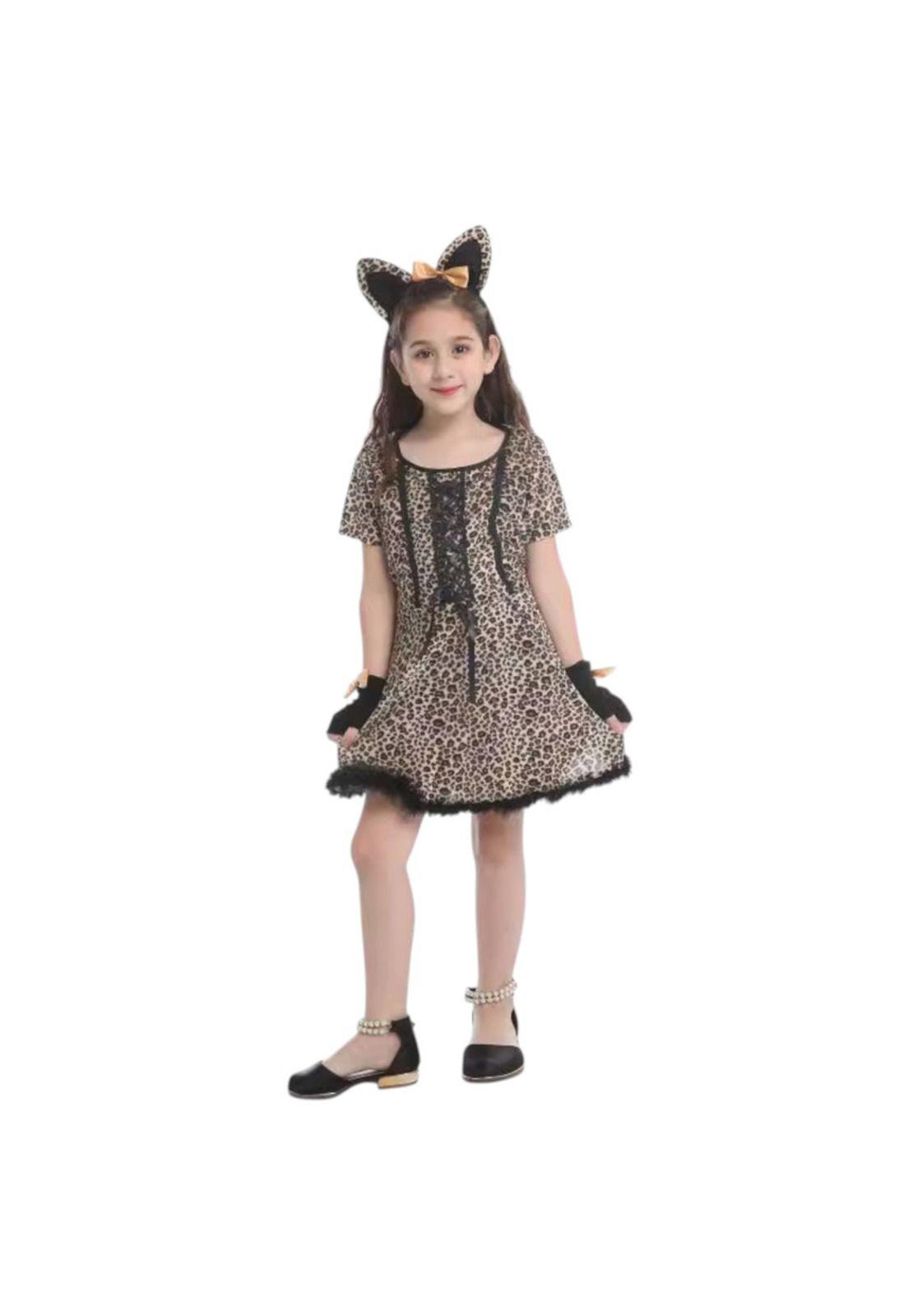 Disfraz Infantil Gato Vestido Niña-0