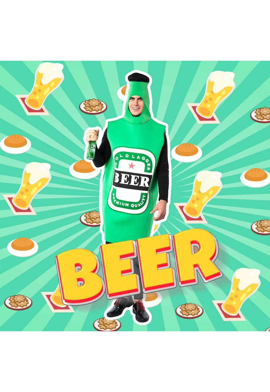 Traje Disfraz Botella De Cerveza Verde Adulto-2