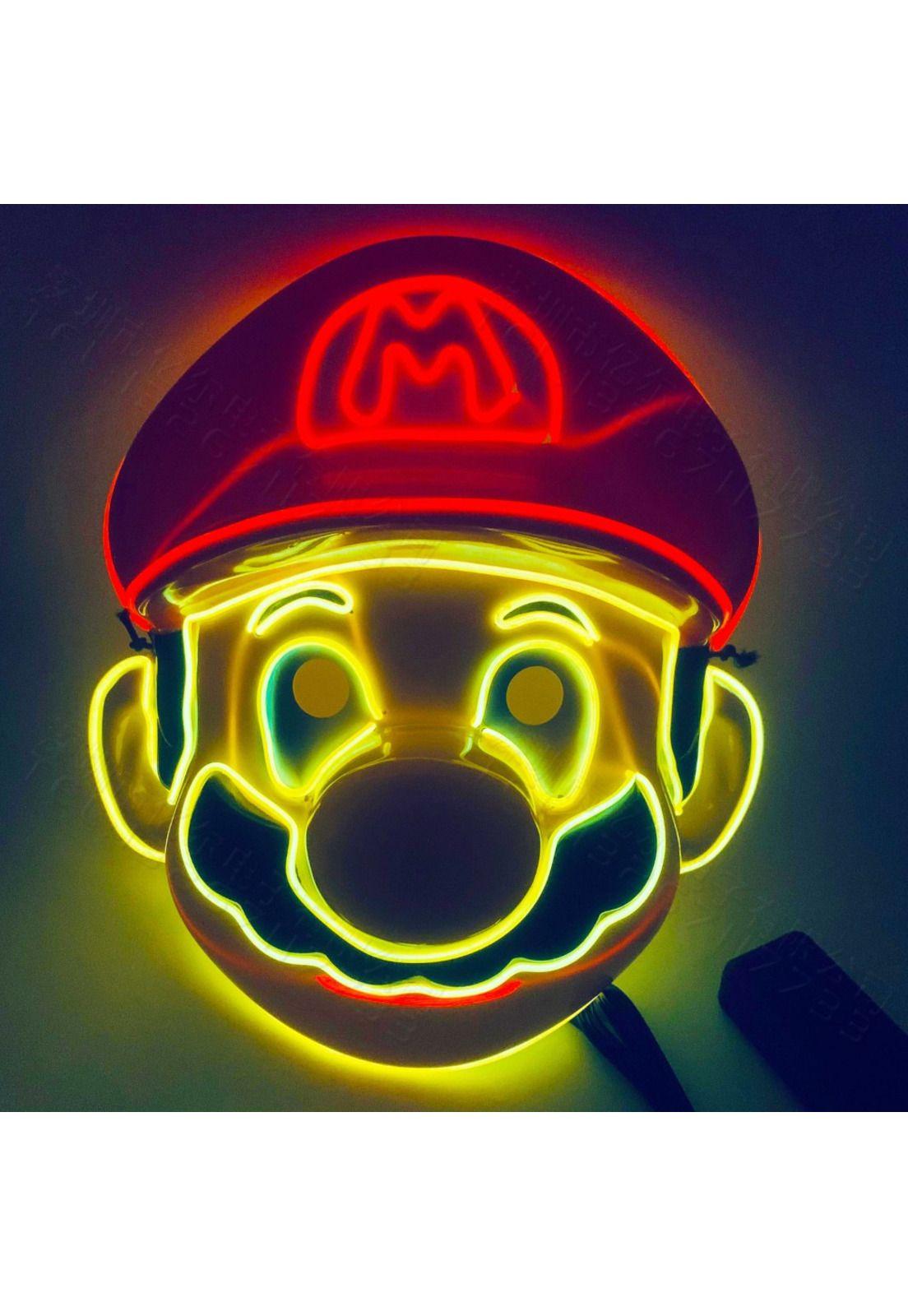 Máscara Accesorio Cosplay De Super Mario LED Para Fiesta-5
