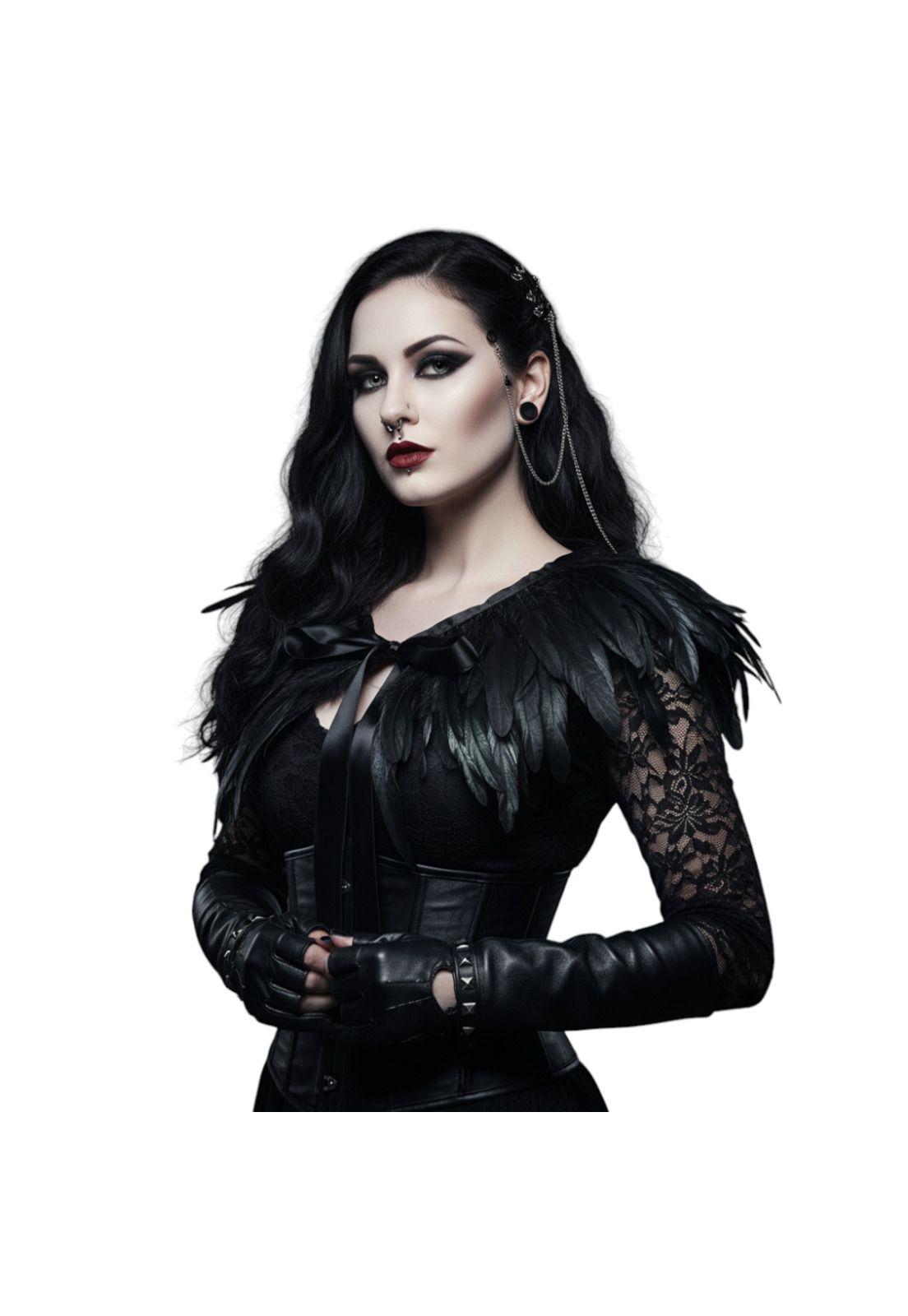 Capa Hombrera De Plumas Gótica Steampunk Halloween Disfraz-0