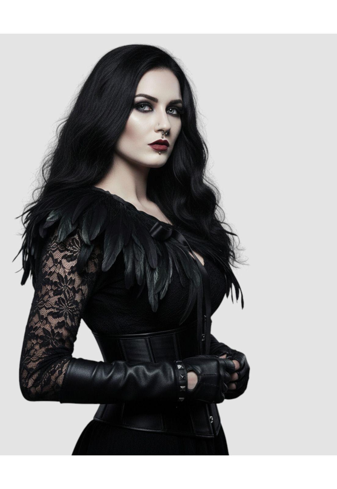 Capa Hombrera De Plumas Gótica Steampunk Halloween Disfraz-2