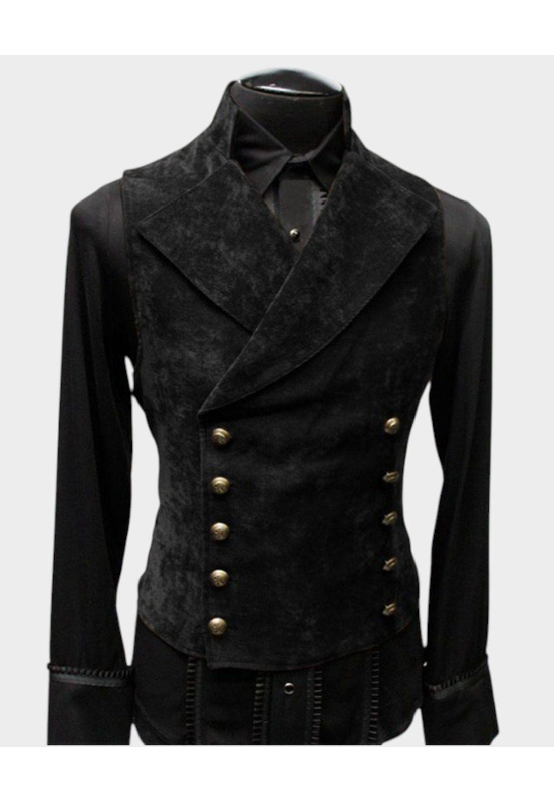 Chaleco Gillette Disfraz De Terciopelo Retro Steampunk-3