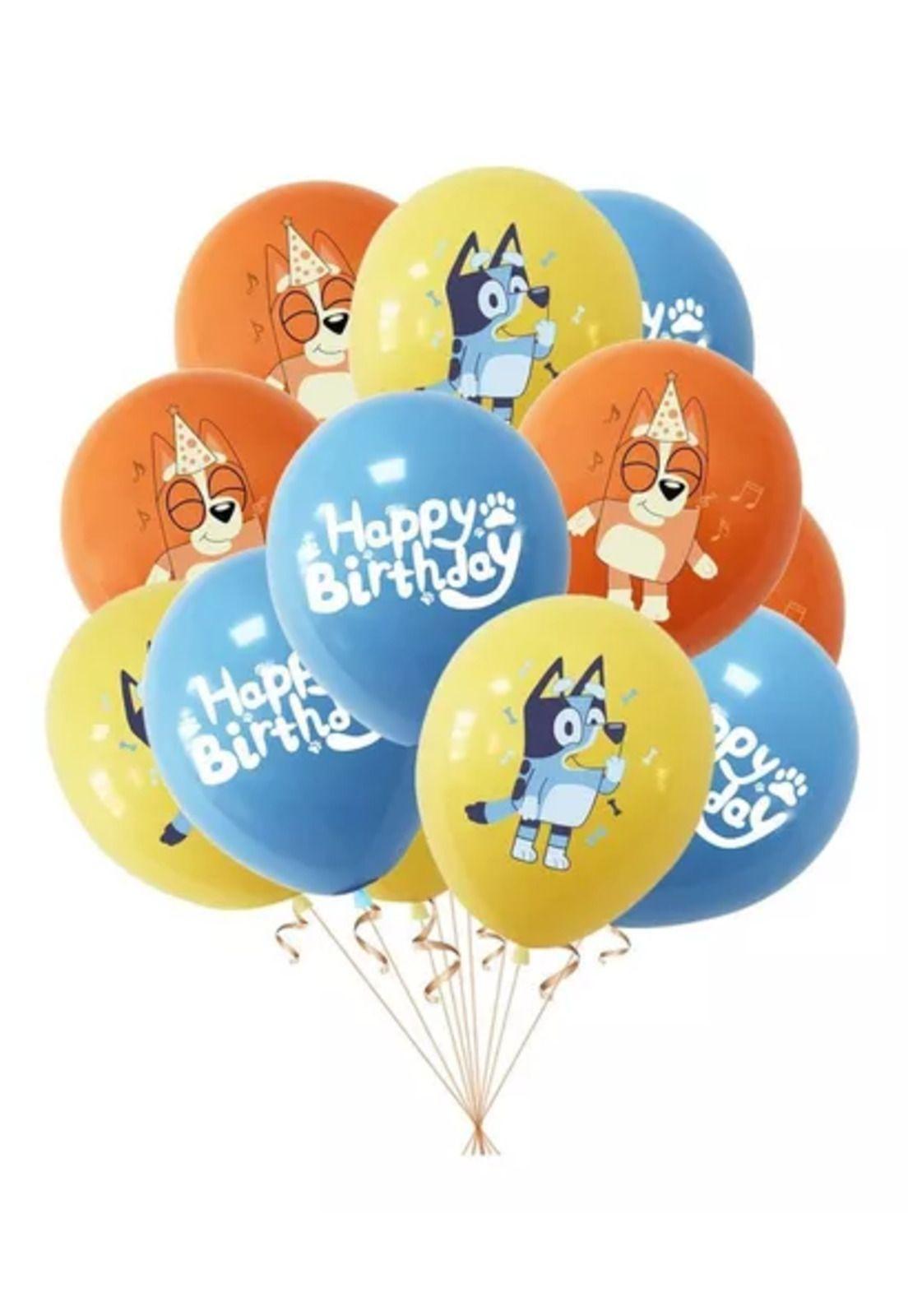 Pack Cumpleaños Bluey Globos Toppers Cinta, Cotillon y Mas-3