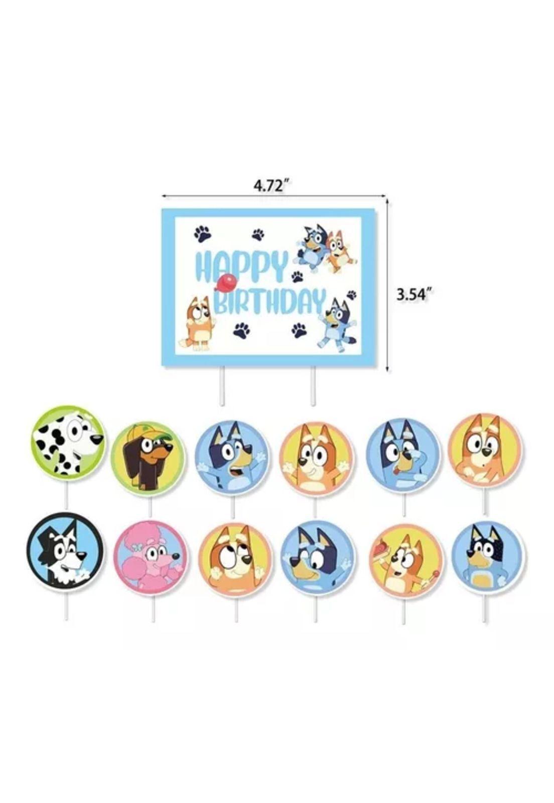 Pack Cumpleaños Bluey Globos Toppers Cinta, Cotillon y Mas-4
