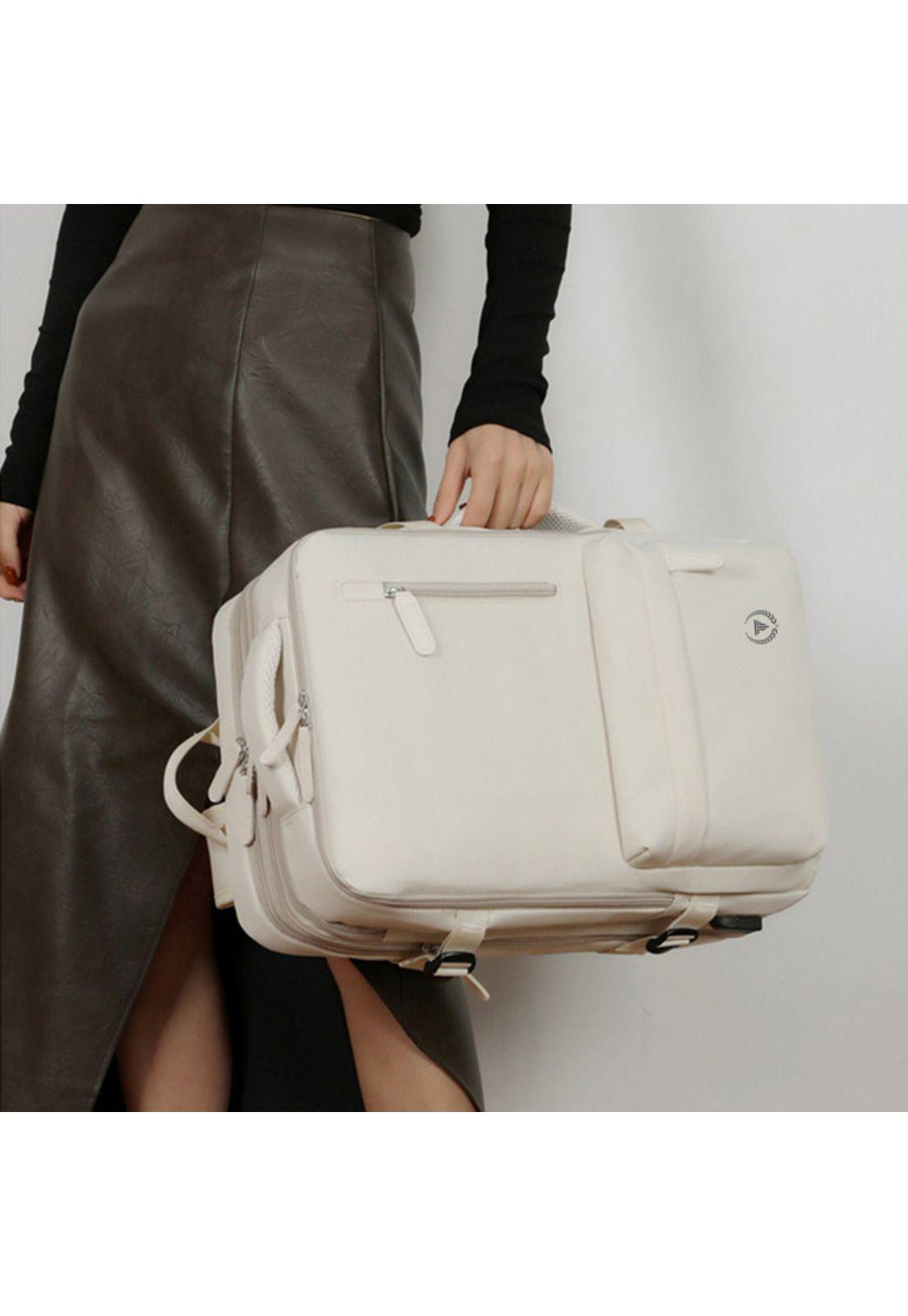 Mochila de viaje expandible 39 L Off white TitanFit-3