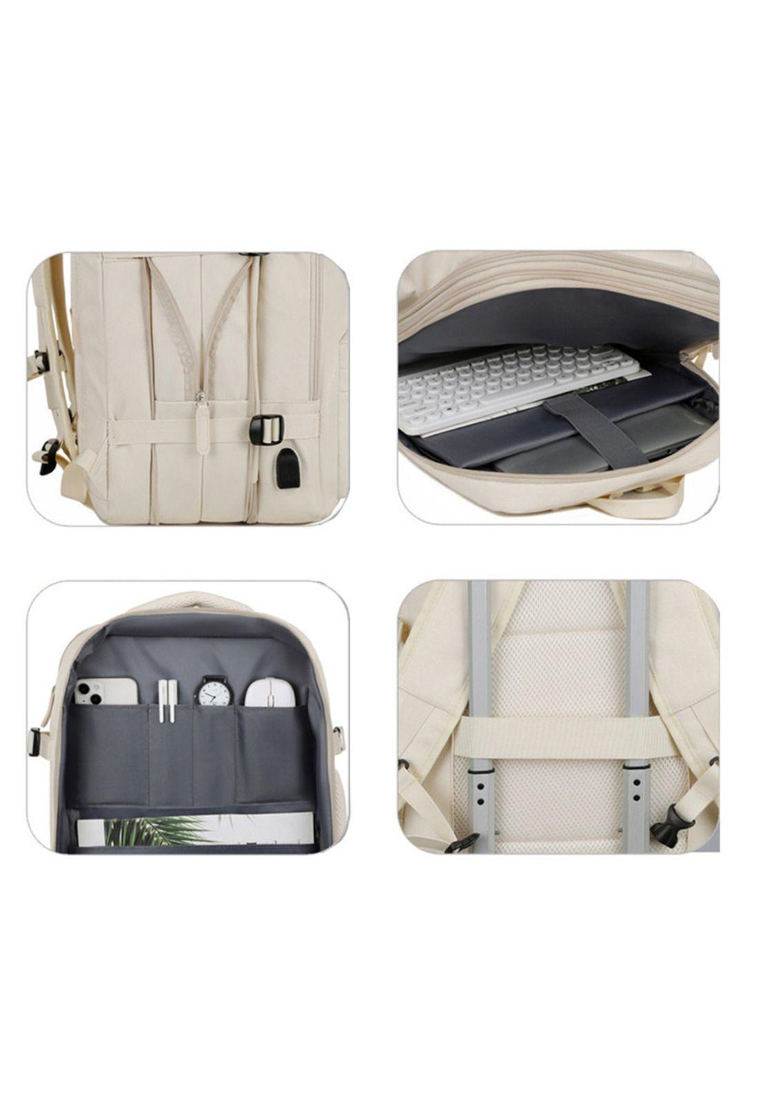 Mochila de viaje expandible 39 L Off white TitanFit-5