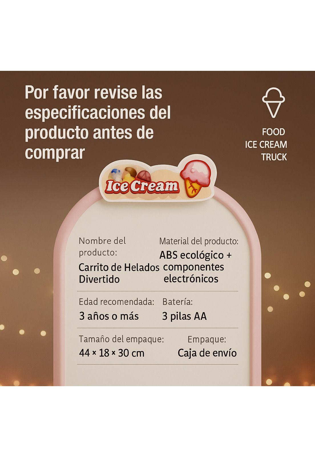 Juguete Carrito de Helados Infantil Dulces para Niños-4