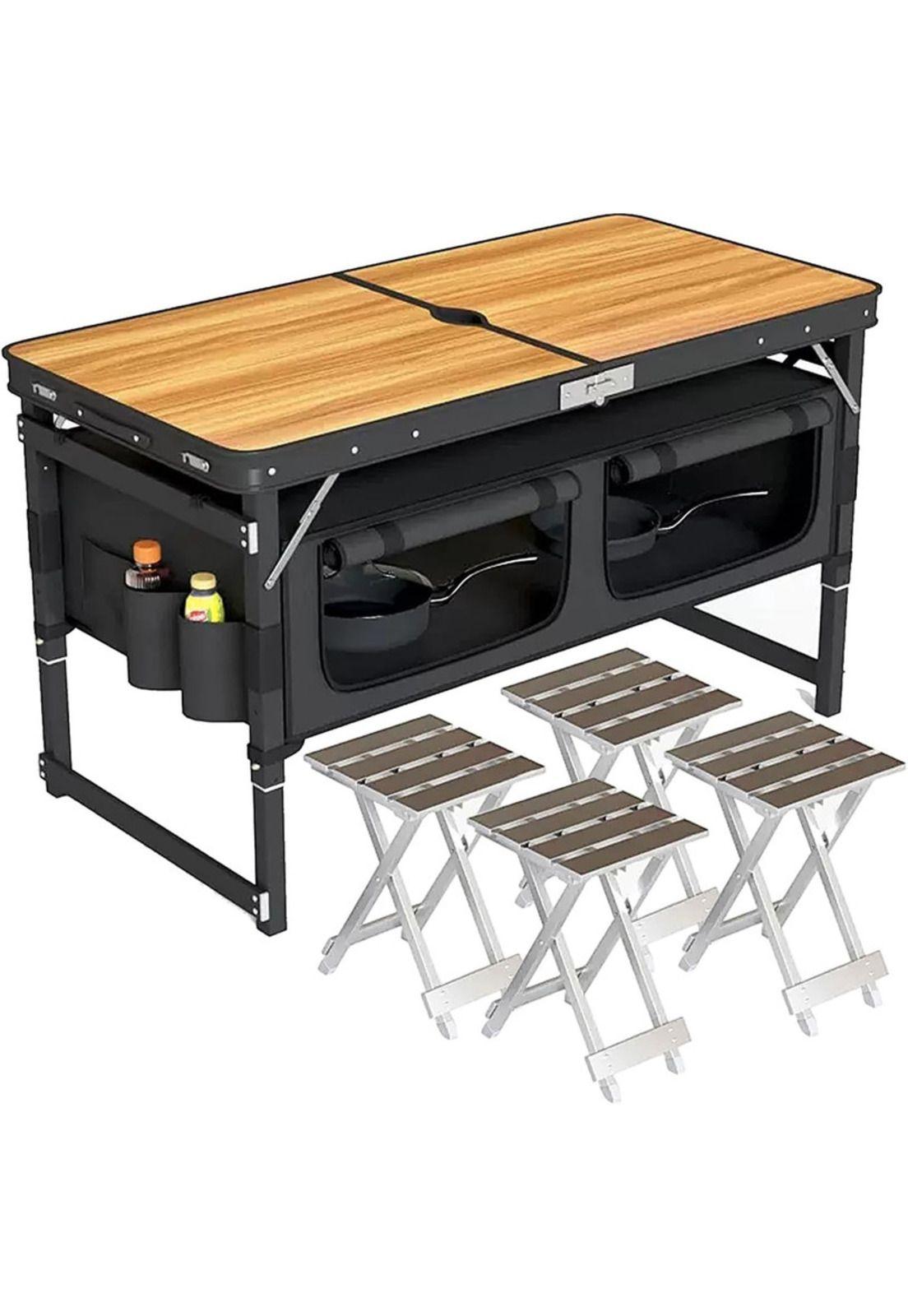 Mesa Madera Reforzada Premium Pleglable Madera-0