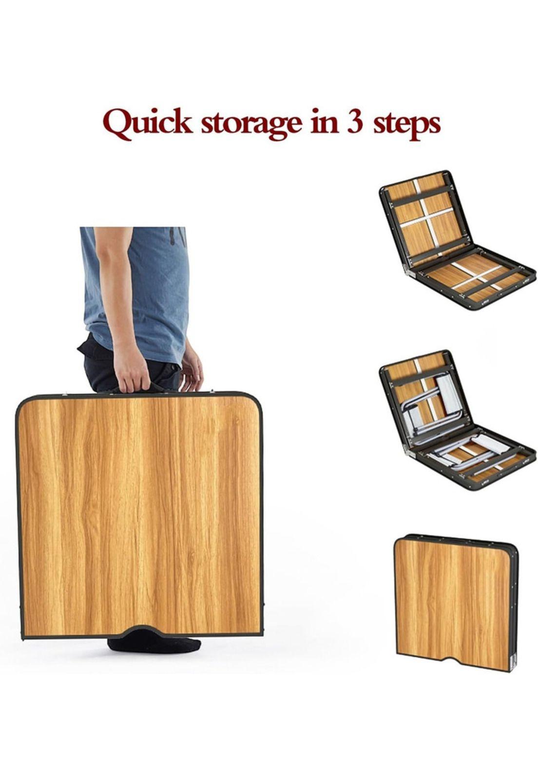 Mesa Madera Reforzada Premium Pleglable Madera-2