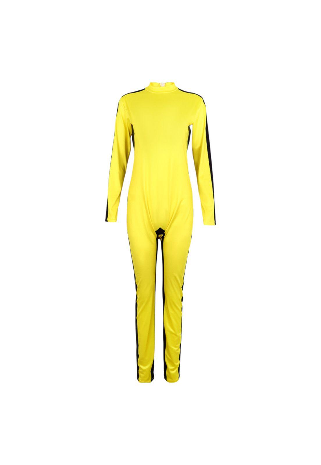Disfraz De Bruce Lee Para Adulto Completo Mono Kung Fu Artes Marciales Halloween Fiesta Kill Bill-0